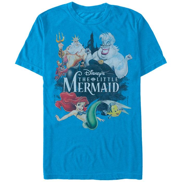 fifth sun Men's The Little Mermaid Vintage Characters T-Shirt