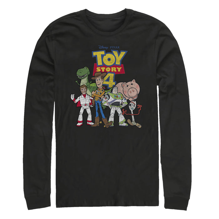 Fifth Sun Men's Toy Story Character Logo Party Long Sleeve Shirt