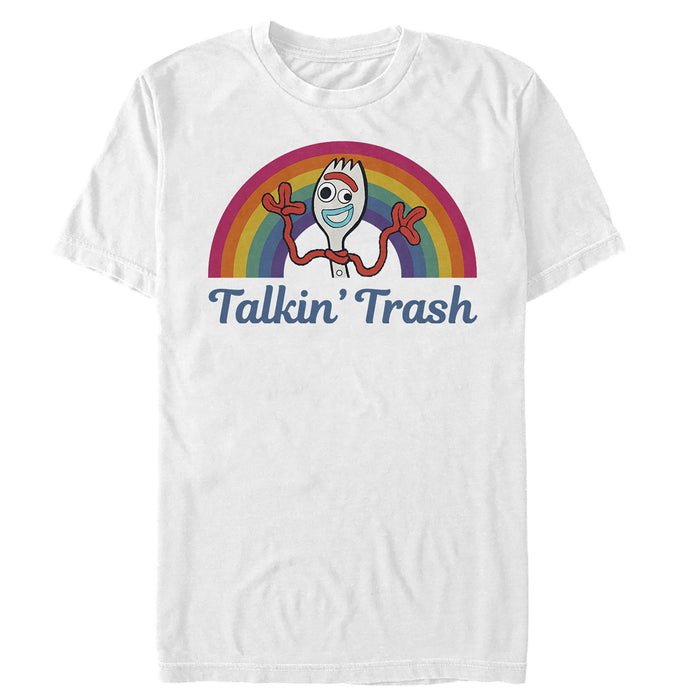 Fifth Sun Men's Toy Story Forky Talkin' Trash Rainbow T-Shirt