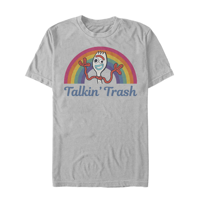Fifth Sun Men's Toy Story Forky Talkin' Trash Rainbow T-Shirt
