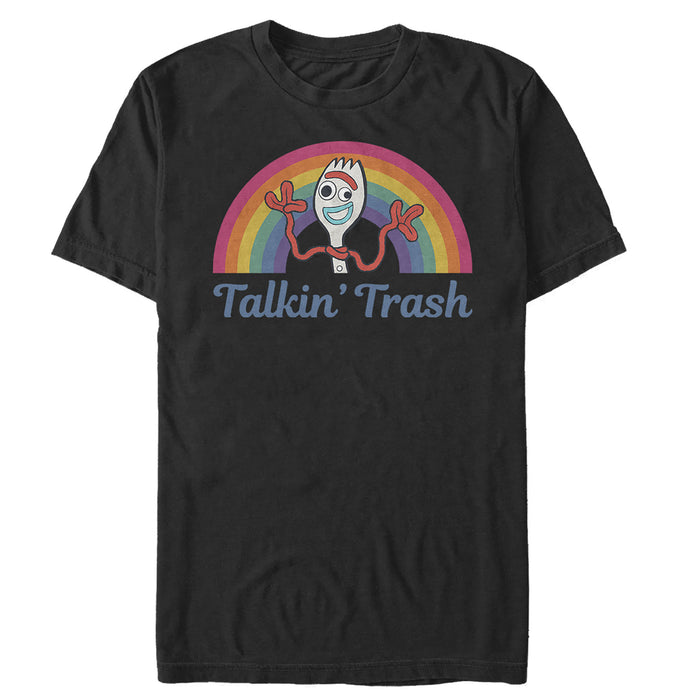 fifth sun Men's Toy Story Forky Talkin' Trash Rainbow T-Shirt