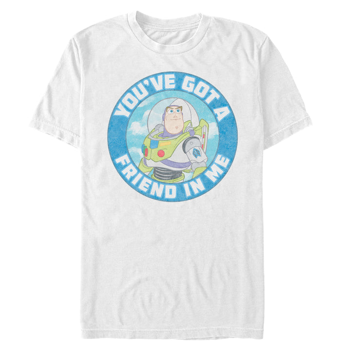 fifth sun Men's Toy Story Friend in Me Buzz Circle T-Shirt