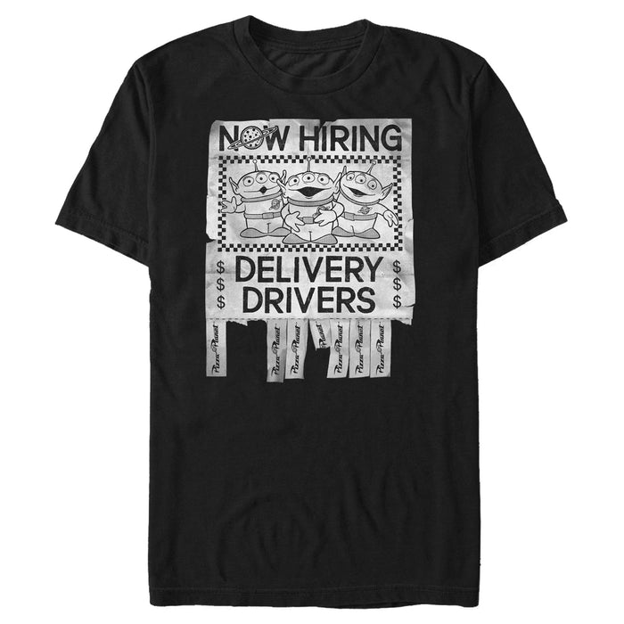 fifth sun Men's Toy Story Hiring Pizza Planet Drivers T-Shirt