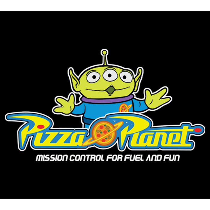 Fifth Sun Men's Toy Story Pizza Planet Alien Slogan T-Shirt