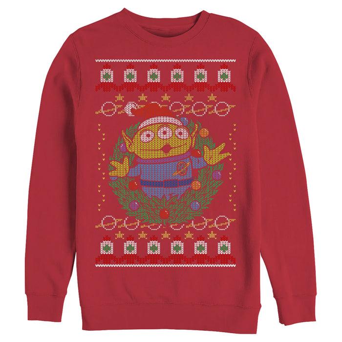 Fifth Sun Men's Toy Story Ugly Christmas Alien Wreath Sweatshirt