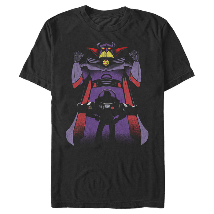 fifth sun Men's Toy Story Zurg With Buzz Lightyear Silhouette T-Shirt