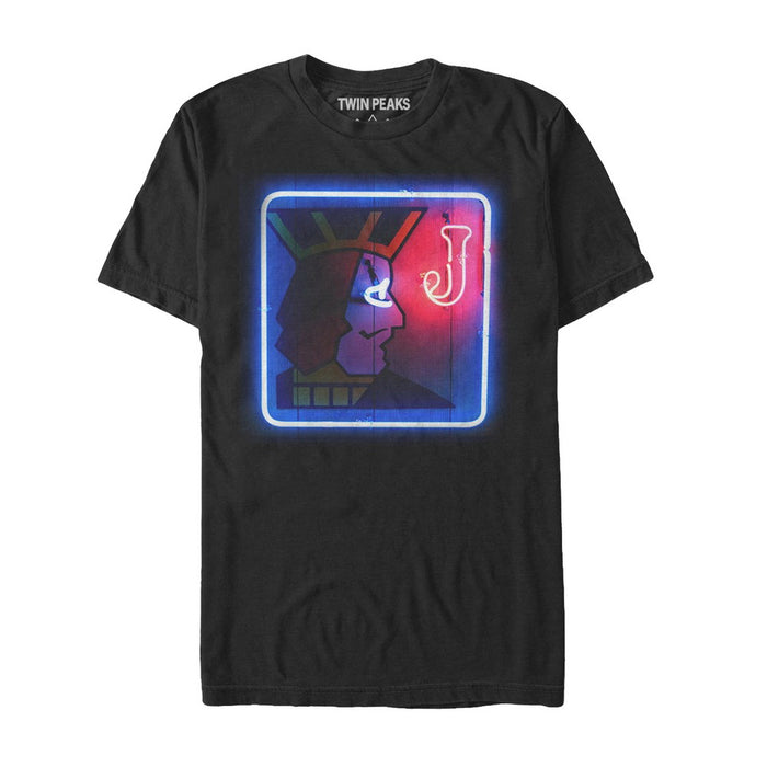 fifth sun Men's Twin Peaks One Eyed Jacks Neon Sign Print T-Shirt