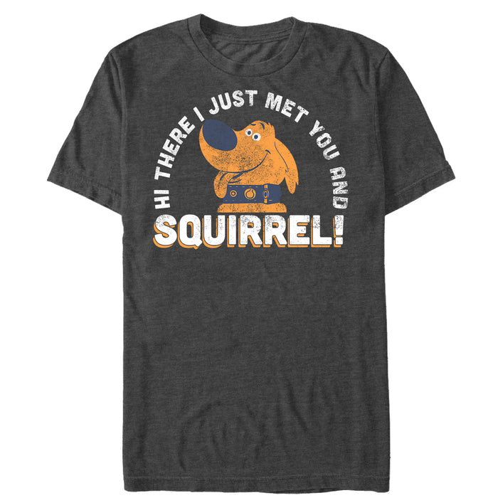 fifth sun Men's Up Dug Just Met You Squirrel T-Shirt
