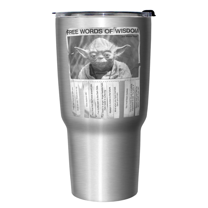fifth sun Star Wars Yoda Free Words of Wisdom Stainless Steel Tumbler With Lid