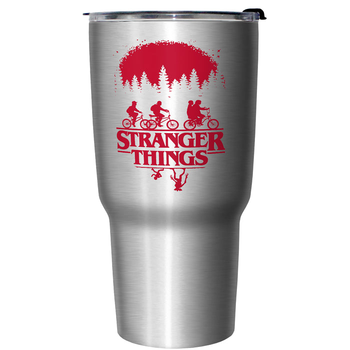 Fifth Sun Stranger Things Bike Ride Silhouettes Stainless Steel Tumbler With Lid