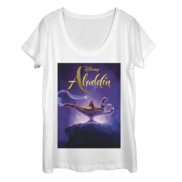 Fifth Sun Women's Aladdin Movie Poster Magic Scoop Neck
