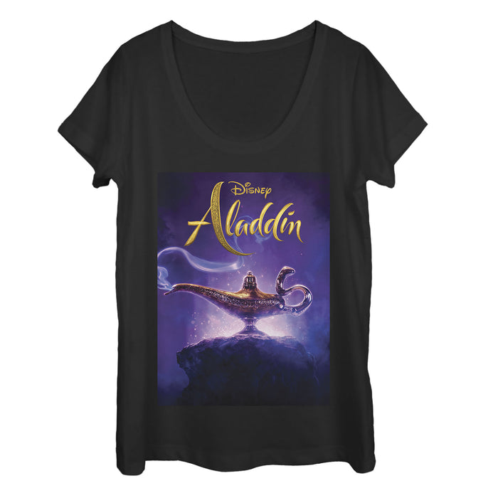 fifth sun Women's Aladdin Movie Poster Magic Scoop Neck