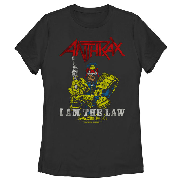 fifth sun Women's Anthrax Distressed I Am The Law T-Shirt