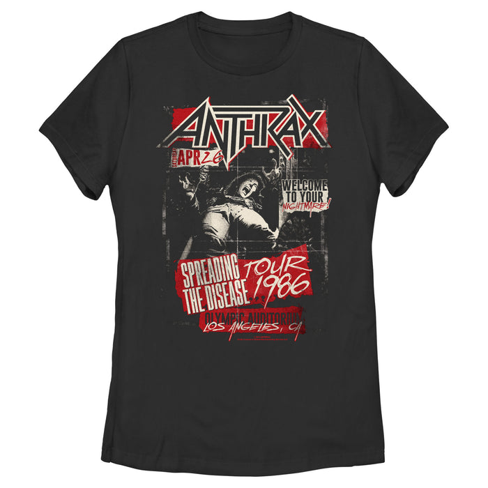 fifth sun Women's Anthrax Welcome To Your Nightmare Distressed T-Shirt