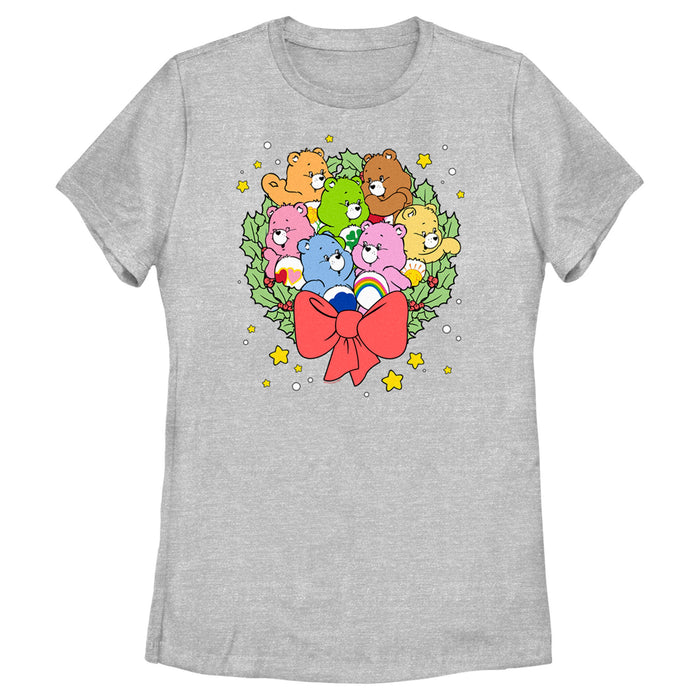 fifth sun Women's Care Bears Christmas Wreath Bears T-Shirt