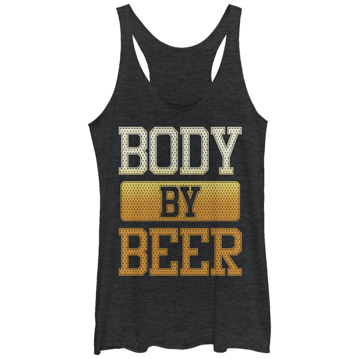 fifth sun Women's CHIN UP Body By Beer Racerback Tank Top