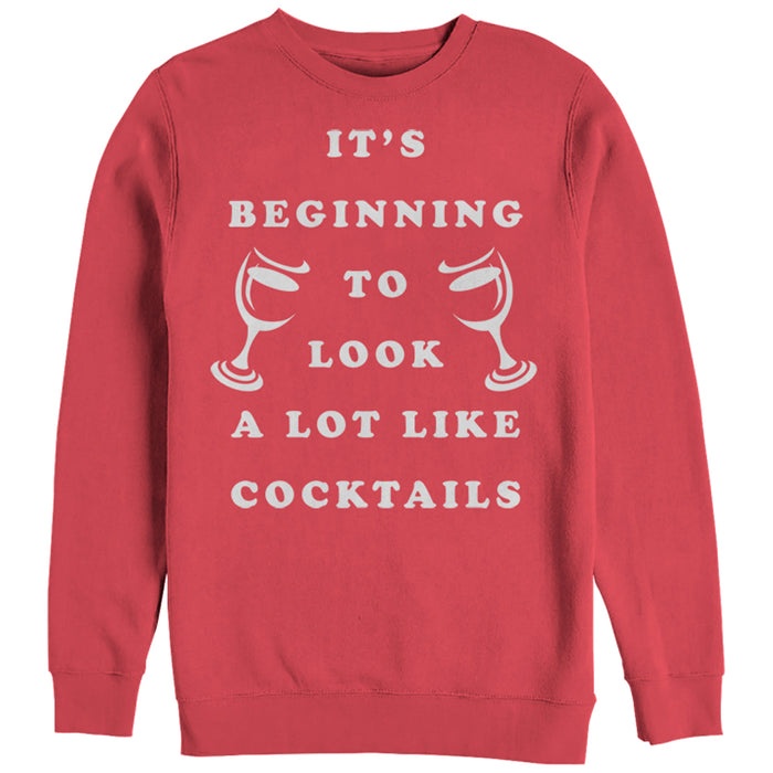fifth sun Women's CHIN UP Christmas Cocktails Sweatshirt