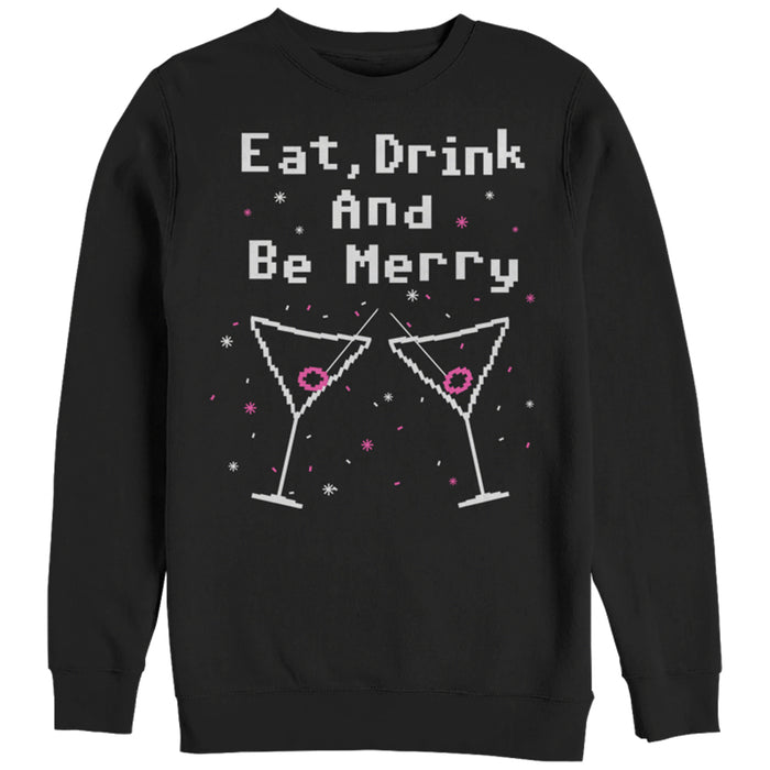 fifth sun Women's CHIN UP Christmas Drink Be Merry Sweatshirt