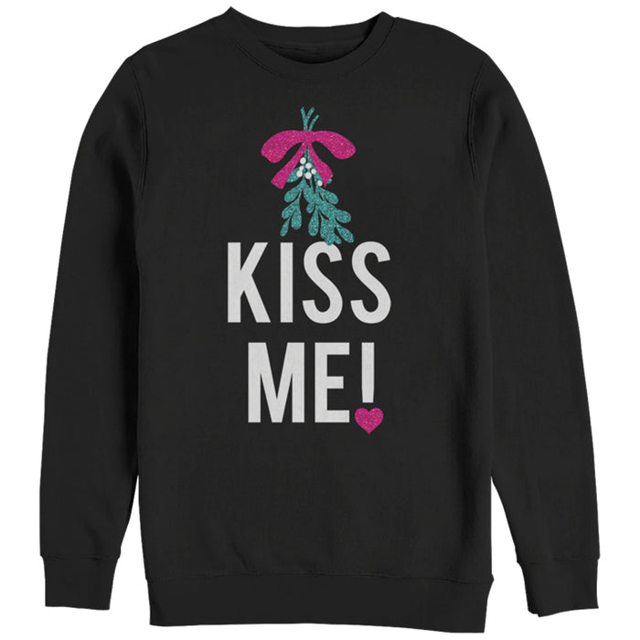 fifth sun Women's CHIN UP Christmas Kiss Me Mistletoe Sweatshirt