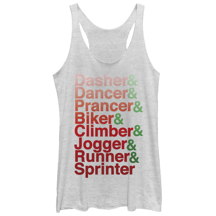 fifth sun Women's CHIN UP Christmas Reindeer Workout Racerback Tank Top