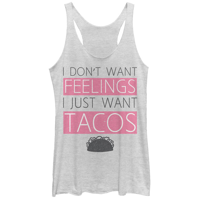 fifth sun Women's CHIN UP No Feelings Just Tacos Racerback Tank Top