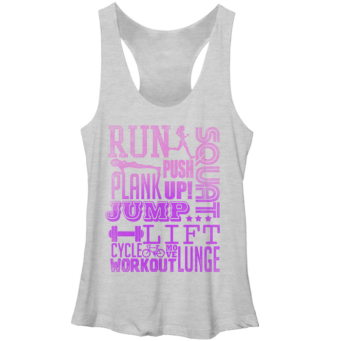 fifth sun Women's CHIN UP Run Squat Jump Workout Racerback Tank Top
