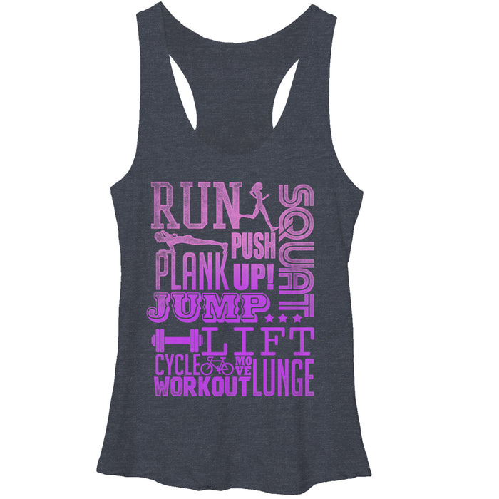 fifth sun Women's CHIN UP Run Squat Jump Workout Racerback Tank Top