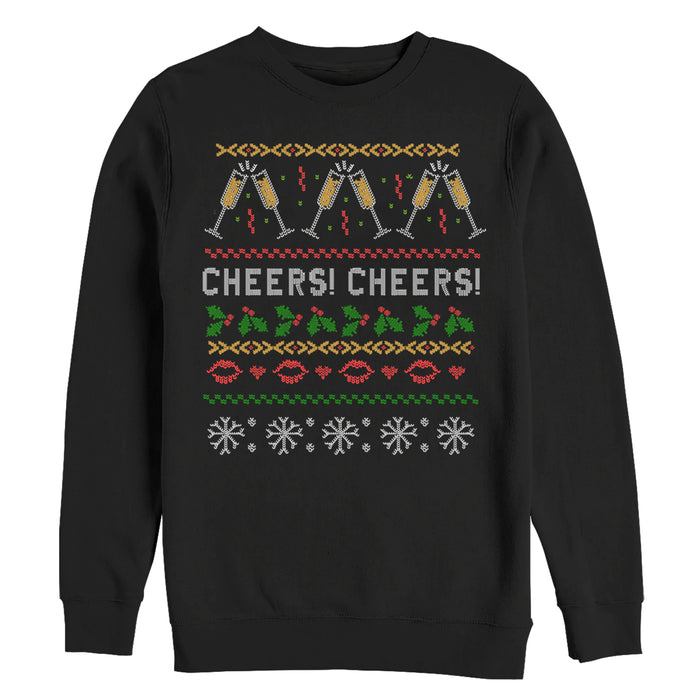 fifth sun Women's CHIN UP Ugly Christmas Cheers Sweatshirt
