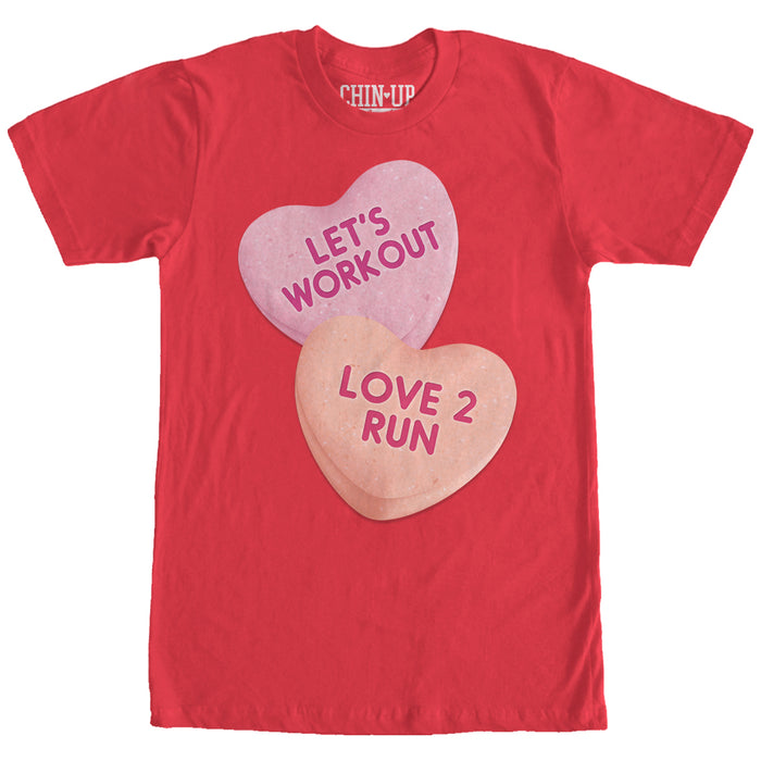 fifth sun Women's CHIN UP Valentine Heart Candy Workout Boyfriend Tee