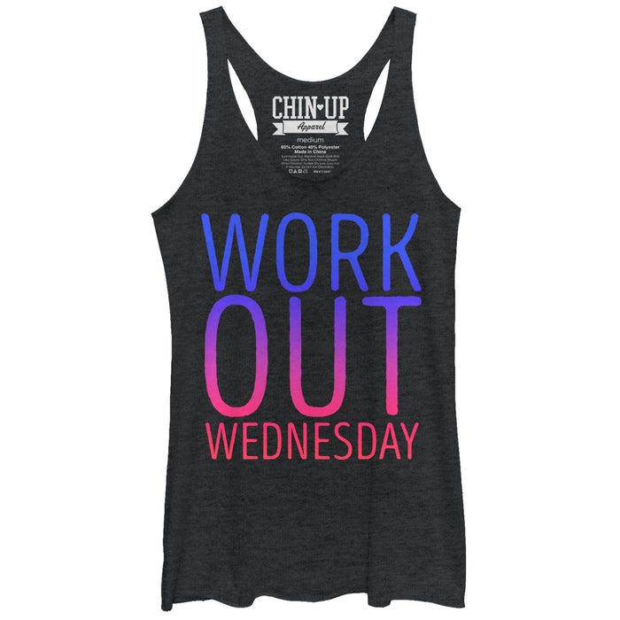 fifth sun Women's CHIN UP Workout Wednesday Racerback Tank Top