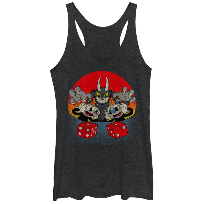 fifth sun Women's Cuphead Snake Eyes Racerback Tank Top