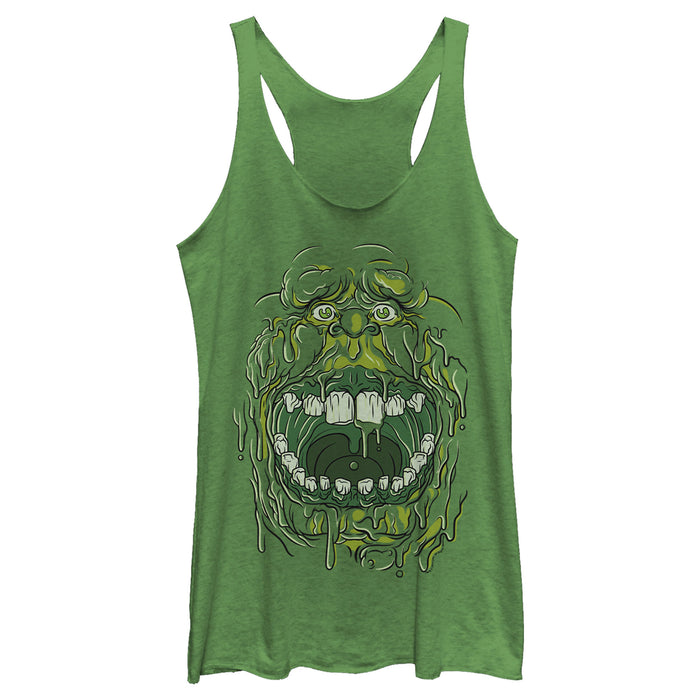 fifth sun Women's Ghostbusters Slimer Drip Face Racerback Tank Top