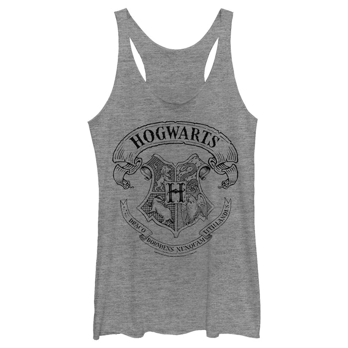 fifth sun Women's Harry Potter Hogwarts 4 House Crest Racerback Tank Top