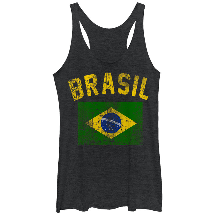 fifth sun Women's Lost Gods Brasil Flag Racerback Tank Top