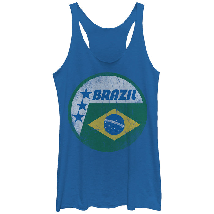 fifth sun Women's Lost Gods Brazil Flag Circle Racerback Tank Top
