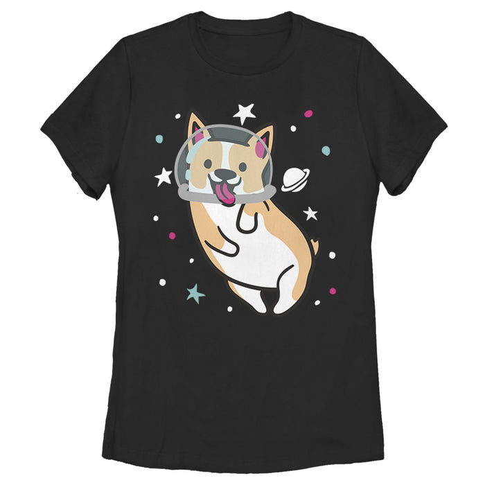 fifth sun Women's Lost Gods Dog Astronaut Space Corgi T-Shirt