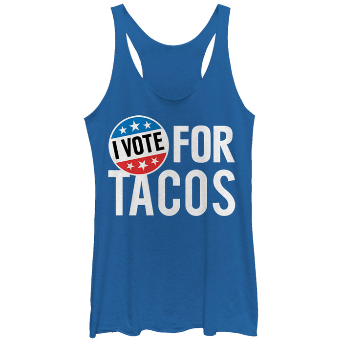 fifth sun Women's Lost Gods Election I Vote for Tacos Racerback Tank Top