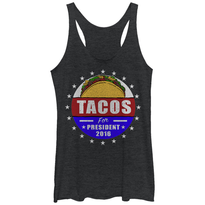 fifth sun Women's Lost Gods Election Tacos for President 2016 Racerback Tank Top