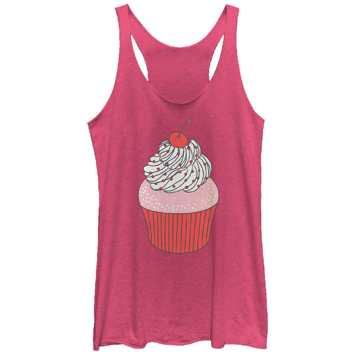 fifth sun Women's Lost Gods Frosted Cherry Cupcake Racerback Tank Top