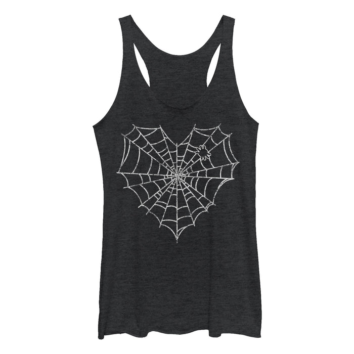 Fifth Sun Women's Lost Gods Halloween Heart Spider Web Racerback Tank Top
