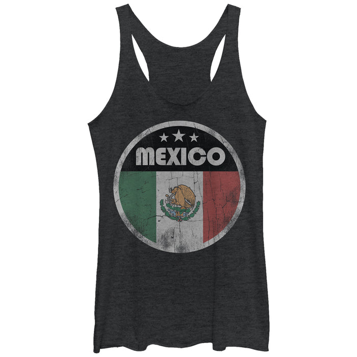 fifth sun Women's Lost Gods Mexico Flag Circle Racerback Tank Top