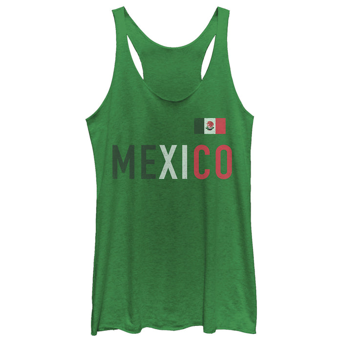 fifth sun Women's Lost Gods Mexico Flag Racerback Tank Top