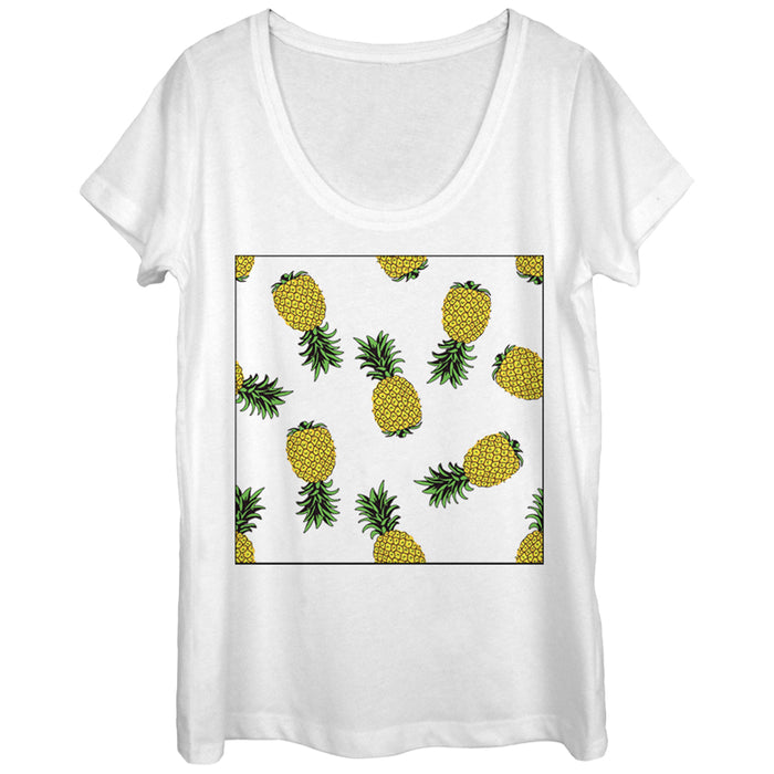fifth sun Women's Lost Gods Pineapple Pattern Scoop Neck