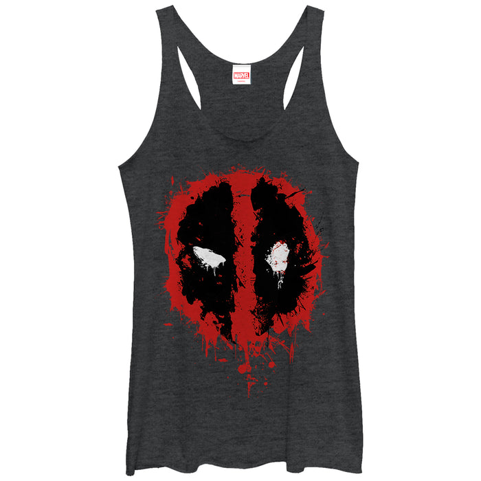 fifth sun Women's Marvel Deadpool Splatter Icon Racerback Tank Top