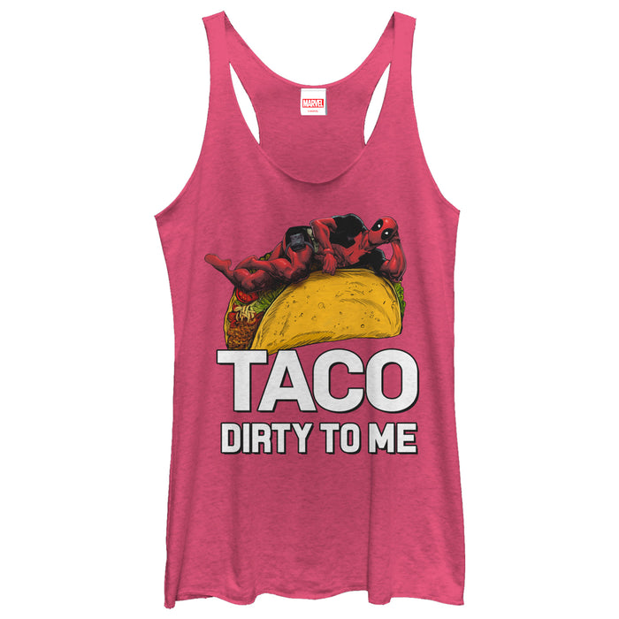 fifth sun Women's Marvel Deadpool Taco Dirty to Me Racerback Tank Top