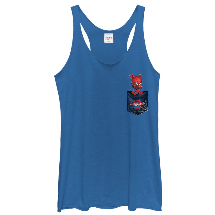 fifth sun Women's Marvel Spider-Man: Into the Spider-Verse Spider-Ham Pocket Racerback Tank Top