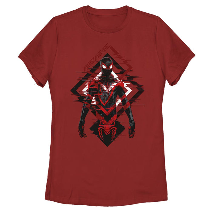 fifth sun Women's Marvel Spider-Man: Miles Morales Tech Glitch T-Shirt