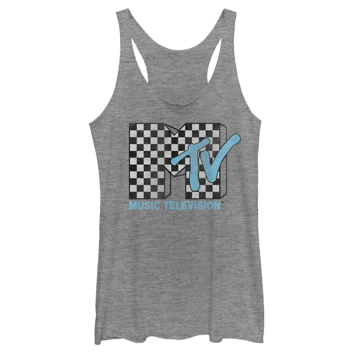 fifth sun Women's MTV Checkered Logo Racerback Tank Top