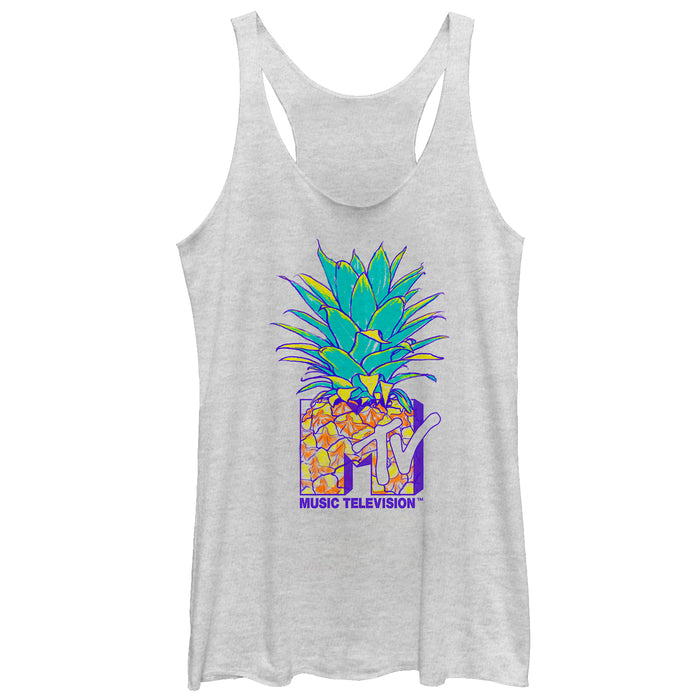 fifth sun Women's MTV Pineapple Logo Racerback Tank Top