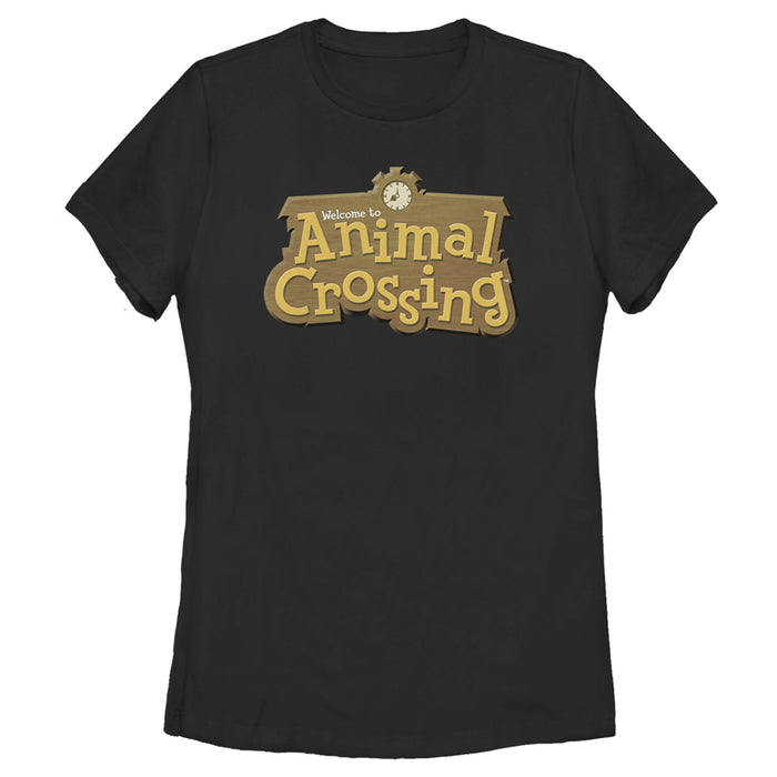 fifth sun Women's Nintendo Animal Crossing Title Logo T-Shirt